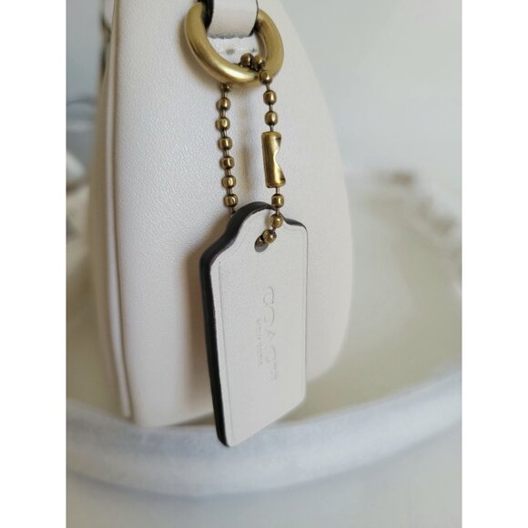 Coach Jonie Caulk White Mini Crescent Leather Shoulder bag half moon shape - Picture 8 of 10